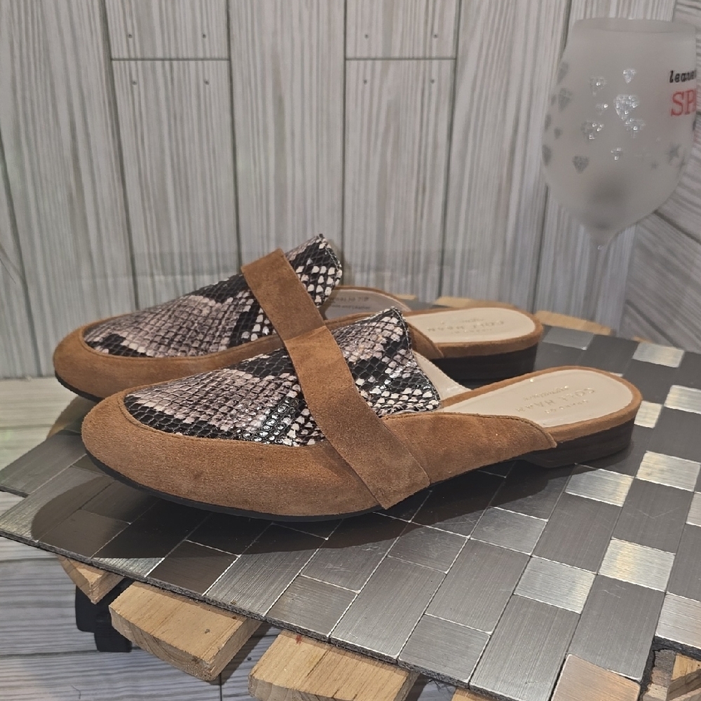 Cole Haan Brown and Snake Print Loafers - Picture 4 of 9